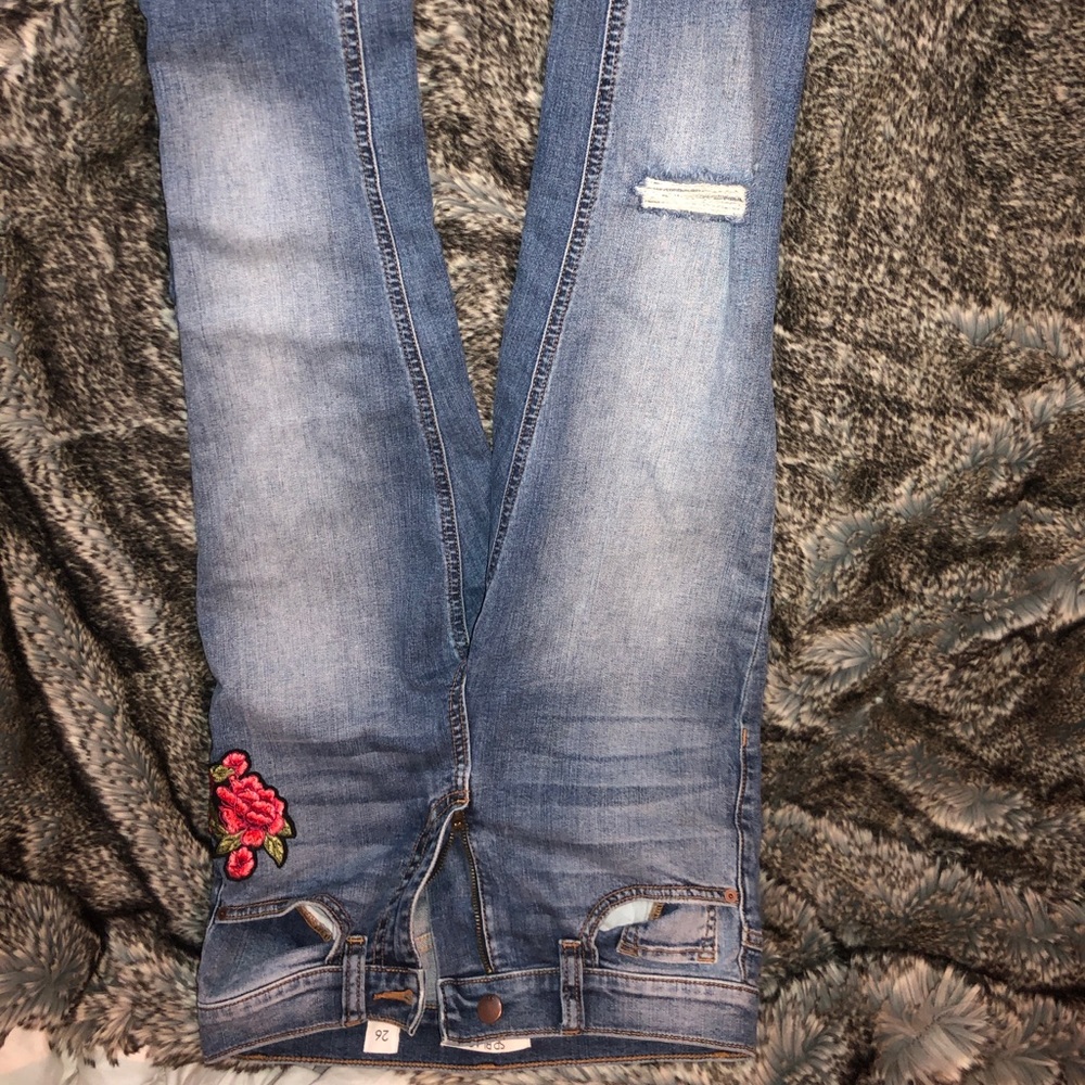 Nordstrom flowered denim jeans